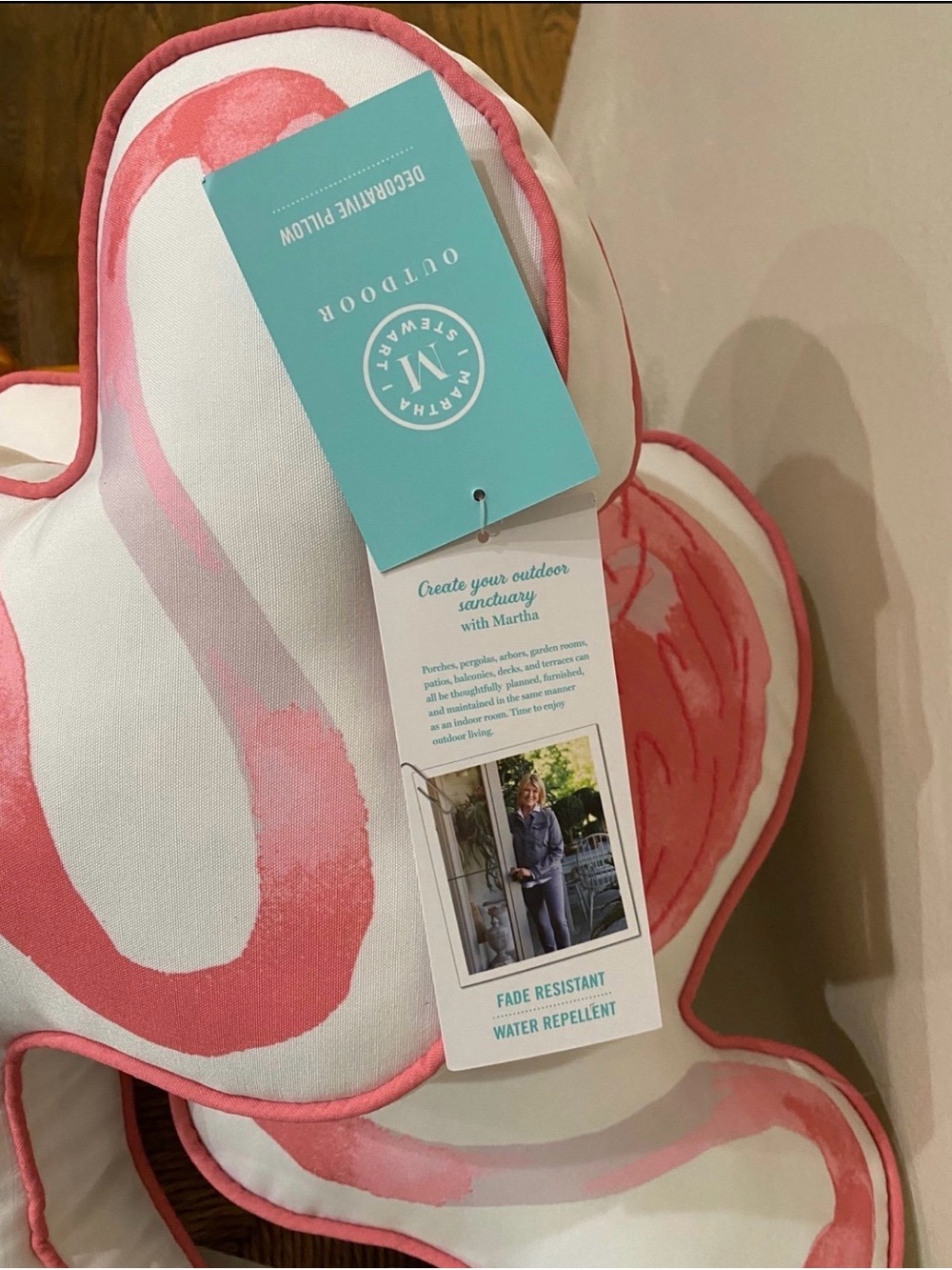 Martha Stewart Indoor Outdoor Flamingo Shaped Pillow - Brand new! - Picture 3 of 7